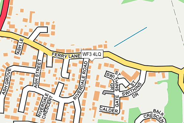 WF3 4LQ map - OS OpenMap – Local (Ordnance Survey) WF3 4LQ map - OS OpenMap – Local (Ordnance Survey)