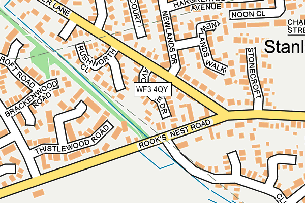 WF3 4QY map - OS OpenMap – Local (Ordnance Survey) WF3 4QY map - OS OpenMap – Local (Ordnance Survey)