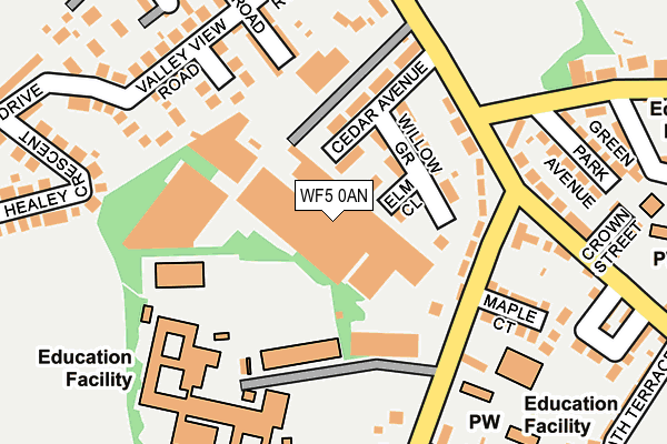 WF5 0AN map - OS OpenMap – Local (Ordnance Survey) WF5 0AN map - OS OpenMap – Local (Ordnance Survey)