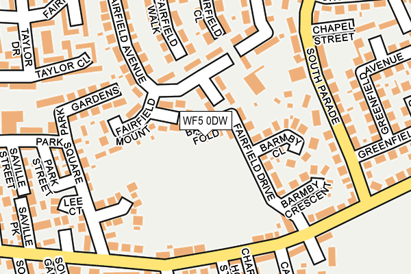 WF5 0DW map - OS OpenMap – Local (Ordnance Survey) WF5 0DW map - OS OpenMap – Local (Ordnance Survey)
