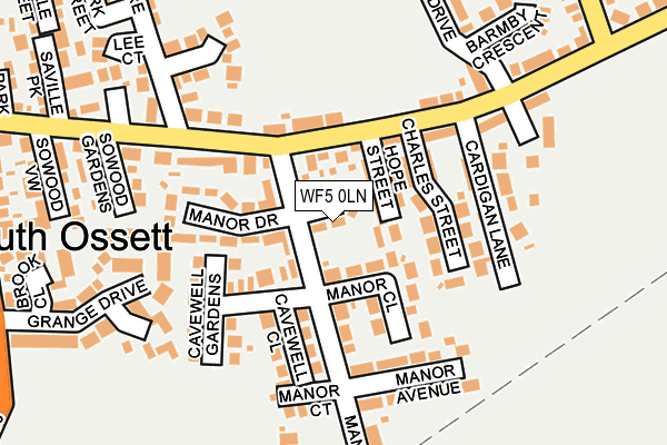WF5 0LN map - OS OpenMap – Local (Ordnance Survey) WF5 0LN map - OS OpenMap – Local (Ordnance Survey)