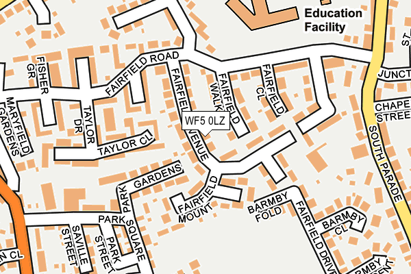WF5 0LZ map - OS OpenMap – Local (Ordnance Survey) WF5 0LZ map - OS OpenMap – Local (Ordnance Survey)