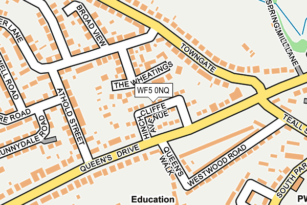 WF5 0NQ map - OS OpenMap – Local (Ordnance Survey) WF5 0NQ map - OS OpenMap – Local (Ordnance Survey)
