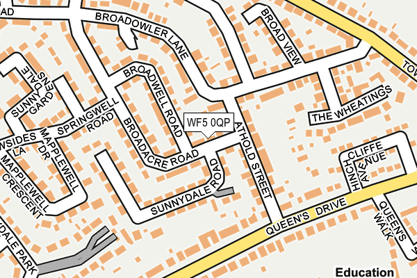 WF5 0QP map - OS OpenMap – Local (Ordnance Survey) WF5 0QP map - OS OpenMap – Local (Ordnance Survey)