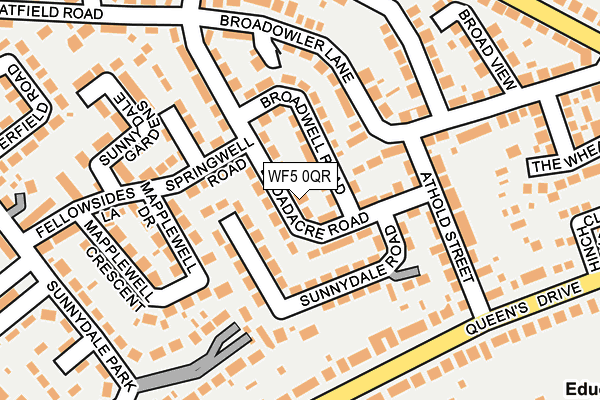 WF5 0QR map - OS OpenMap – Local (Ordnance Survey) WF5 0QR map - OS OpenMap – Local (Ordnance Survey)