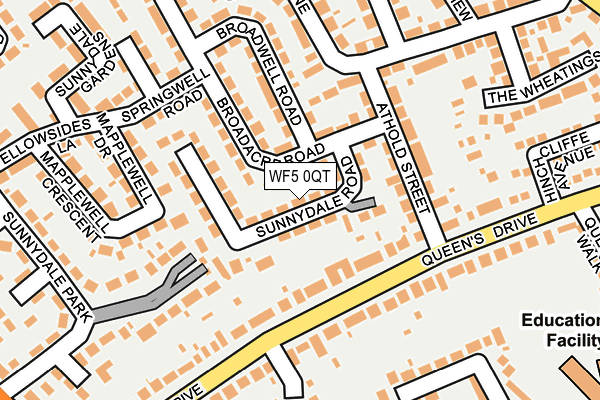 WF5 0QT map - OS OpenMap – Local (Ordnance Survey) WF5 0QT map - OS OpenMap – Local (Ordnance Survey)