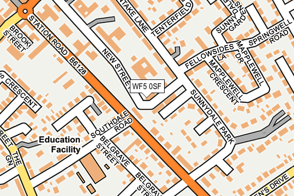 WF5 0SF map - OS OpenMap – Local (Ordnance Survey) WF5 0SF map - OS OpenMap – Local (Ordnance Survey)