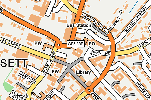 WF5 8BE map - OS OpenMap – Local (Ordnance Survey) WF5 8BE map - OS OpenMap – Local (Ordnance Survey)