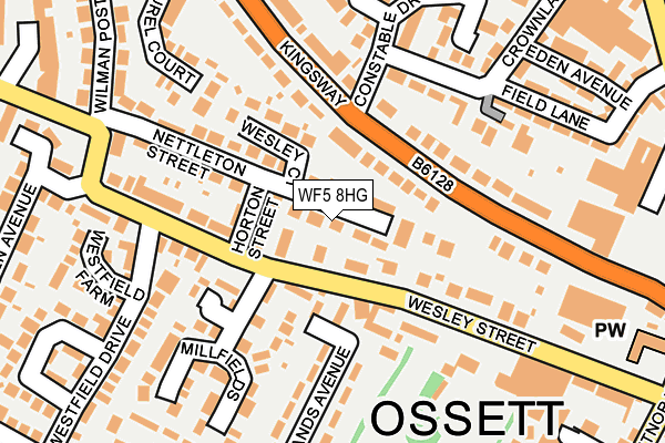 WF5 8HG map - OS OpenMap – Local (Ordnance Survey) WF5 8HG map - OS OpenMap – Local (Ordnance Survey)