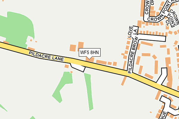 WF5 8HN map - OS OpenMap – Local (Ordnance Survey) WF5 8HN map - OS OpenMap – Local (Ordnance Survey)