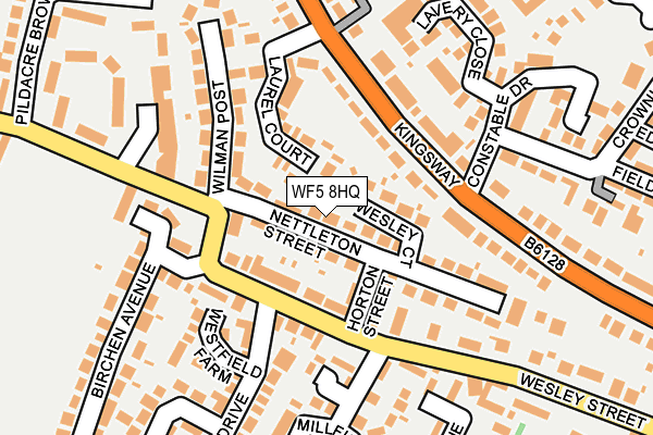 WF5 8HQ map - OS OpenMap – Local (Ordnance Survey) WF5 8HQ map - OS OpenMap – Local (Ordnance Survey)