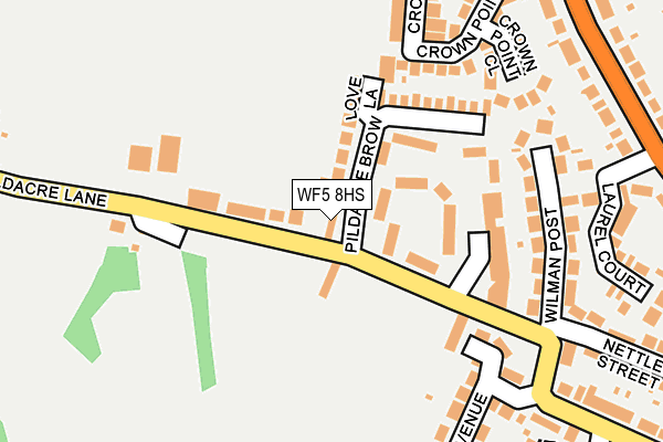WF5 8HS map - OS OpenMap – Local (Ordnance Survey) WF5 8HS map - OS OpenMap – Local (Ordnance Survey)