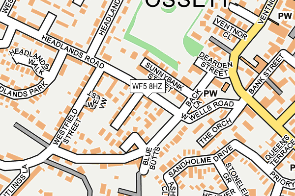 WF5 8HZ map - OS OpenMap – Local (Ordnance Survey) WF5 8HZ map - OS OpenMap – Local (Ordnance Survey)