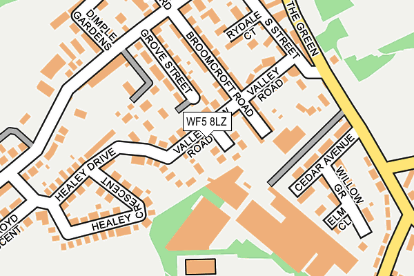 WF5 8LZ map - OS OpenMap – Local (Ordnance Survey) WF5 8LZ map - OS OpenMap – Local (Ordnance Survey)