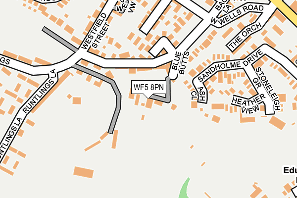 WF5 8PN map - OS OpenMap – Local (Ordnance Survey) WF5 8PN map - OS OpenMap – Local (Ordnance Survey)