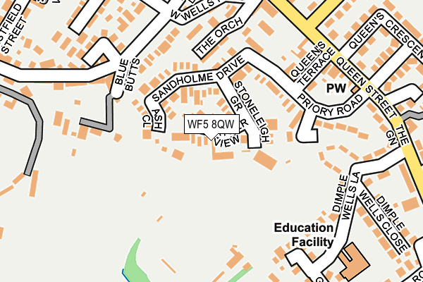 WF5 8QW map - OS OpenMap – Local (Ordnance Survey) WF5 8QW map - OS OpenMap – Local (Ordnance Survey)