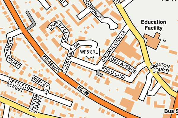 WF5 8RL map - OS OpenMap – Local (Ordnance Survey) WF5 8RL map - OS OpenMap – Local (Ordnance Survey)