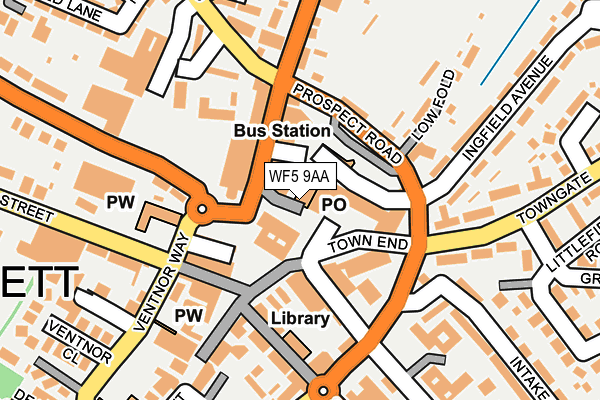 WF5 9AA map - OS OpenMap – Local (Ordnance Survey) WF5 9AA map - OS OpenMap – Local (Ordnance Survey)