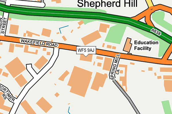WF5 9AJ map - OS OpenMap – Local (Ordnance Survey) WF5 9AJ map - OS OpenMap – Local (Ordnance Survey)