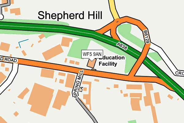 WF5 9AN map - OS OpenMap – Local (Ordnance Survey) WF5 9AN map - OS OpenMap – Local (Ordnance Survey)