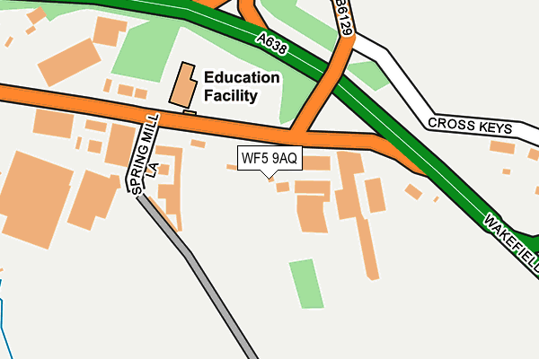 WF5 9AQ map - OS OpenMap – Local (Ordnance Survey)