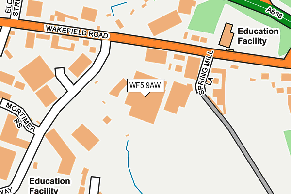 WF5 9AW map - OS OpenMap – Local (Ordnance Survey) WF5 9AW map - OS OpenMap – Local (Ordnance Survey)