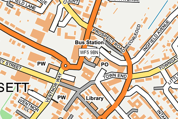 WF5 9BN map - OS OpenMap – Local (Ordnance Survey) WF5 9BN map - OS OpenMap – Local (Ordnance Survey)