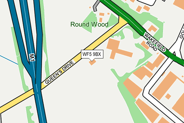 WF5 9BX map - OS OpenMap – Local (Ordnance Survey) WF5 9BX map - OS OpenMap – Local (Ordnance Survey)