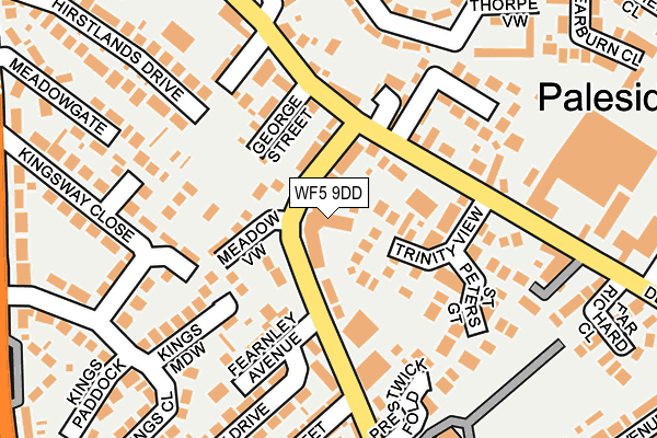 WF5 9DD map - OS OpenMap – Local (Ordnance Survey) WF5 9DD map - OS OpenMap – Local (Ordnance Survey)