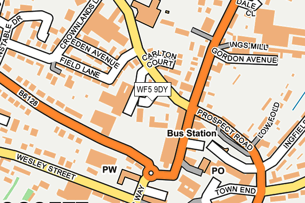 WF5 9DY map - OS OpenMap – Local (Ordnance Survey) WF5 9DY map - OS OpenMap – Local (Ordnance Survey)