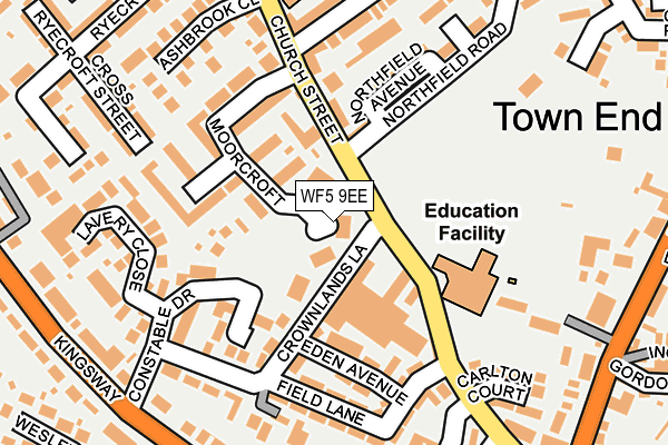 WF5 9EE map - OS OpenMap – Local (Ordnance Survey) WF5 9EE map - OS OpenMap – Local (Ordnance Survey)
