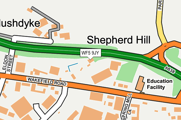 WF5 9JY map - OS OpenMap – Local (Ordnance Survey) WF5 9JY map - OS OpenMap – Local (Ordnance Survey)