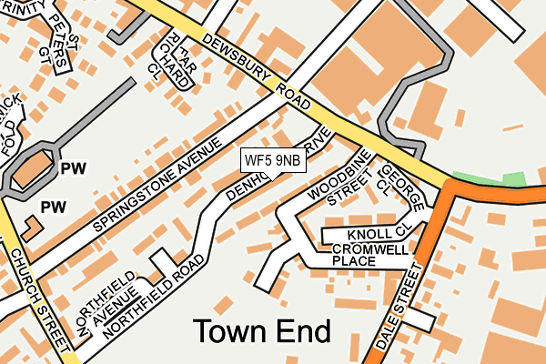WF5 9NB map - OS OpenMap – Local (Ordnance Survey) WF5 9NB map - OS OpenMap – Local (Ordnance Survey)