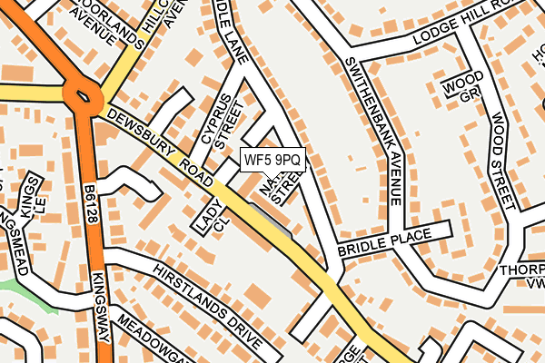 WF5 9PQ map - OS OpenMap – Local (Ordnance Survey) WF5 9PQ map - OS OpenMap – Local (Ordnance Survey)