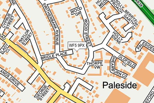 WF5 9PX map - OS OpenMap – Local (Ordnance Survey) WF5 9PX map - OS OpenMap – Local (Ordnance Survey)