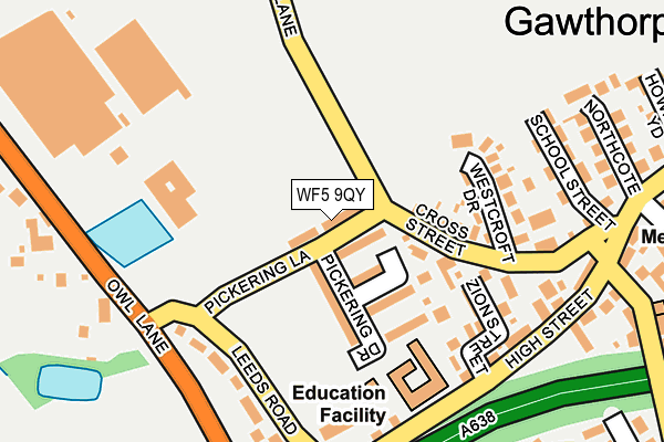 WF5 9QY map - OS OpenMap – Local (Ordnance Survey) WF5 9QY map - OS OpenMap – Local (Ordnance Survey)