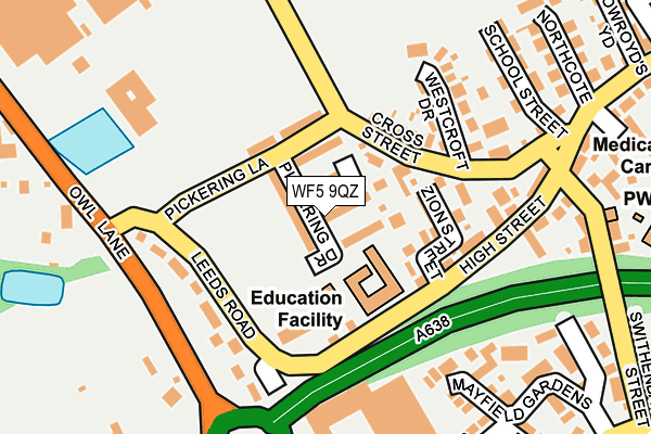 WF5 9QZ map - OS OpenMap – Local (Ordnance Survey) WF5 9QZ map - OS OpenMap – Local (Ordnance Survey)