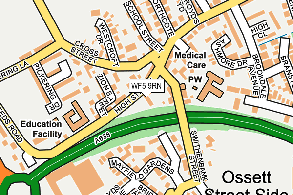 WF5 9RN map - OS OpenMap – Local (Ordnance Survey) WF5 9RN map - OS OpenMap – Local (Ordnance Survey)