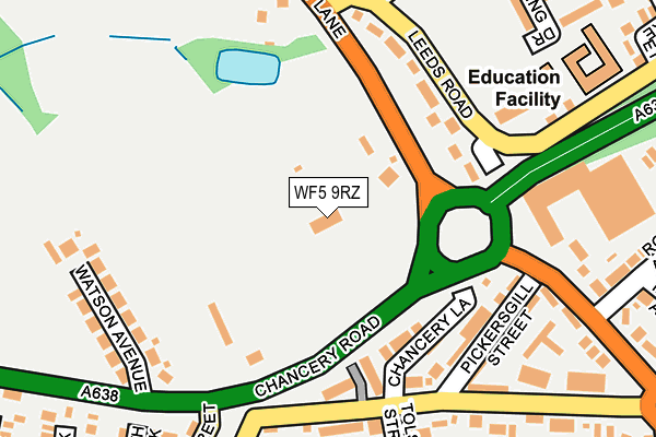 WF5 9RZ map - OS OpenMap – Local (Ordnance Survey) WF5 9RZ map - OS OpenMap – Local (Ordnance Survey)
