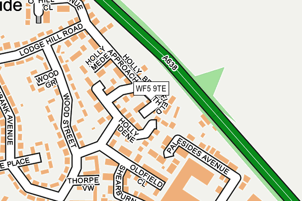 WF5 9TE map - OS OpenMap – Local (Ordnance Survey) WF5 9TE map - OS OpenMap – Local (Ordnance Survey)