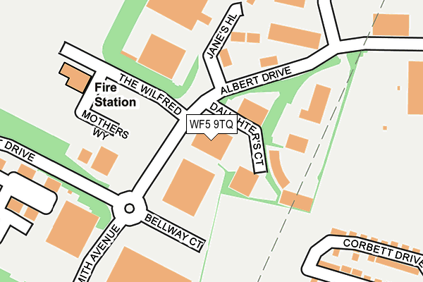 WF5 9TQ map - OS OpenMap – Local (Ordnance Survey) WF5 9TQ map - OS OpenMap – Local (Ordnance Survey)