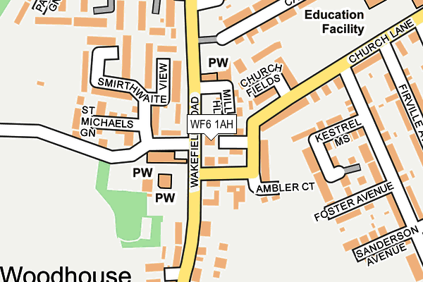 WF6 1AH map - OS OpenMap – Local (Ordnance Survey) WF6 1AH map - OS OpenMap – Local (Ordnance Survey)