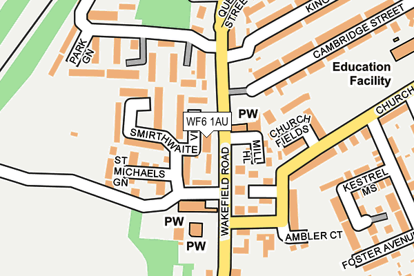 WF6 1AU map - OS OpenMap – Local (Ordnance Survey) WF6 1AU map - OS OpenMap – Local (Ordnance Survey)