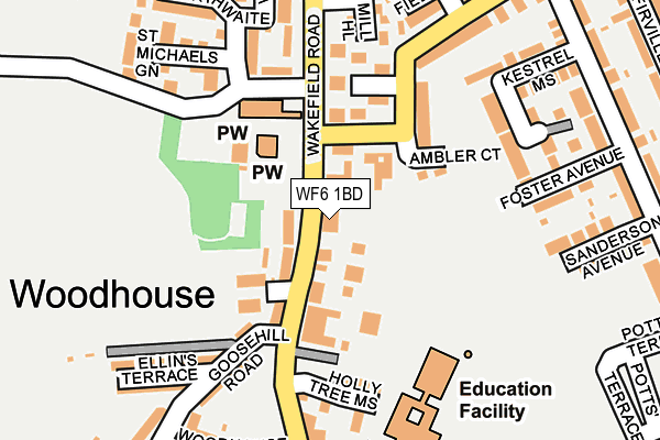 WF6 1BD map - OS OpenMap – Local (Ordnance Survey) WF6 1BD map - OS OpenMap – Local (Ordnance Survey)