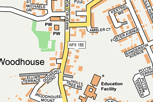 WF6 1BE map - OS OpenMap – Local (Ordnance Survey) WF6 1BE map - OS OpenMap – Local (Ordnance Survey)