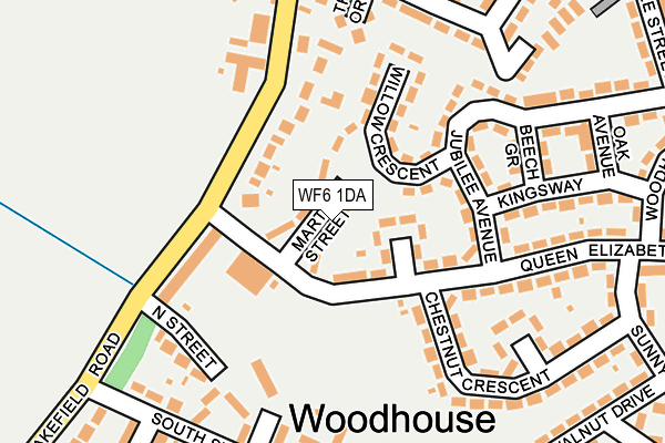 WF6 1DA map - OS OpenMap – Local (Ordnance Survey) WF6 1DA map - OS OpenMap – Local (Ordnance Survey)
