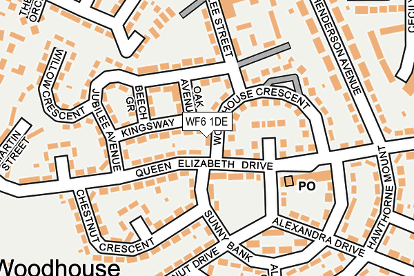 WF6 1DE map - OS OpenMap – Local (Ordnance Survey) WF6 1DE map - OS OpenMap – Local (Ordnance Survey)
