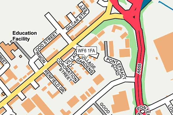 WF6 1FA map - OS OpenMap – Local (Ordnance Survey) WF6 1FA map - OS OpenMap – Local (Ordnance Survey)