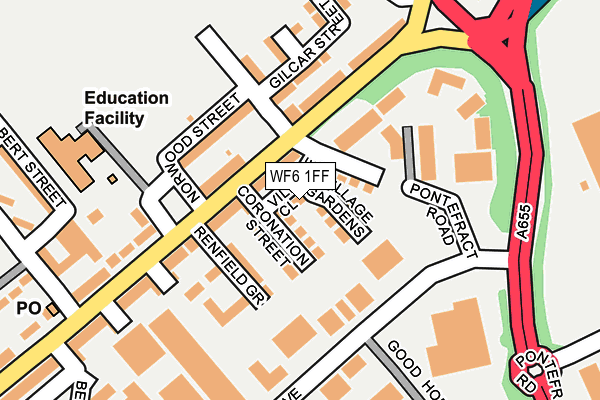 WF6 1FF map - OS OpenMap – Local (Ordnance Survey) WF6 1FF map - OS OpenMap – Local (Ordnance Survey)