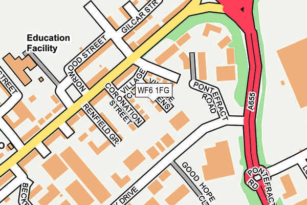 WF6 1FG map - OS OpenMap – Local (Ordnance Survey) WF6 1FG map - OS OpenMap – Local (Ordnance Survey)